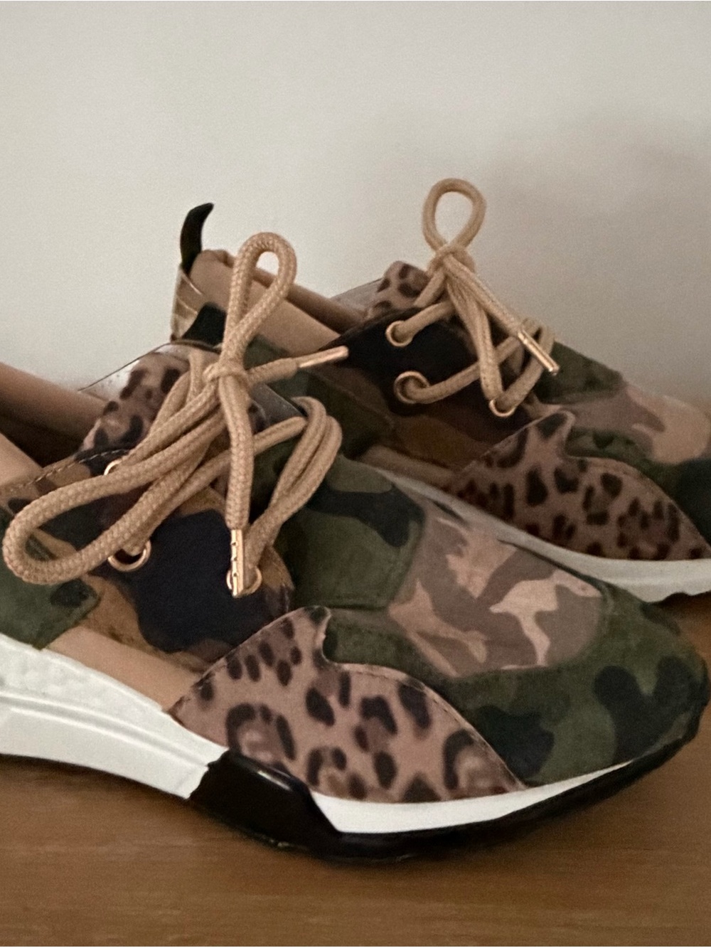 Women’s Steve Madden Camouflage & Leopard Print Fashion Sneakers - Tan 8.5